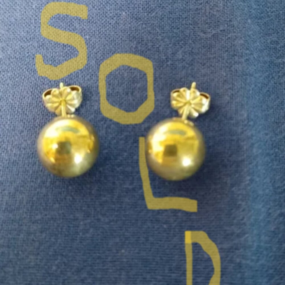 Auth. Tiffany & co sterling 8mm ball Earrings